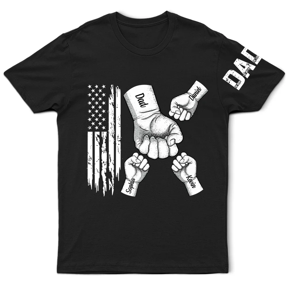 Dad The Man The Myth The Legend Stars & Stripes - Personalized T Shirt - Image 2