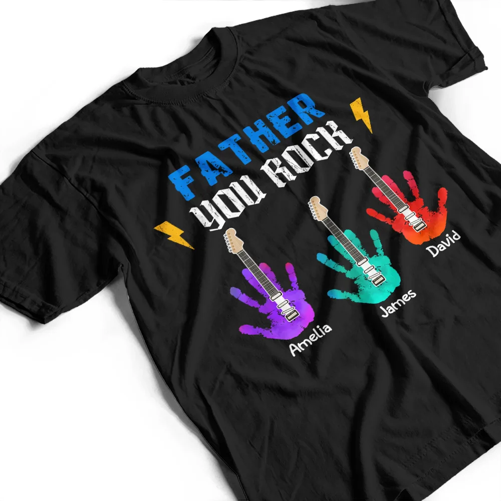 Daddy Grandpa You Rock - Personalized T Shirt - Image 3
