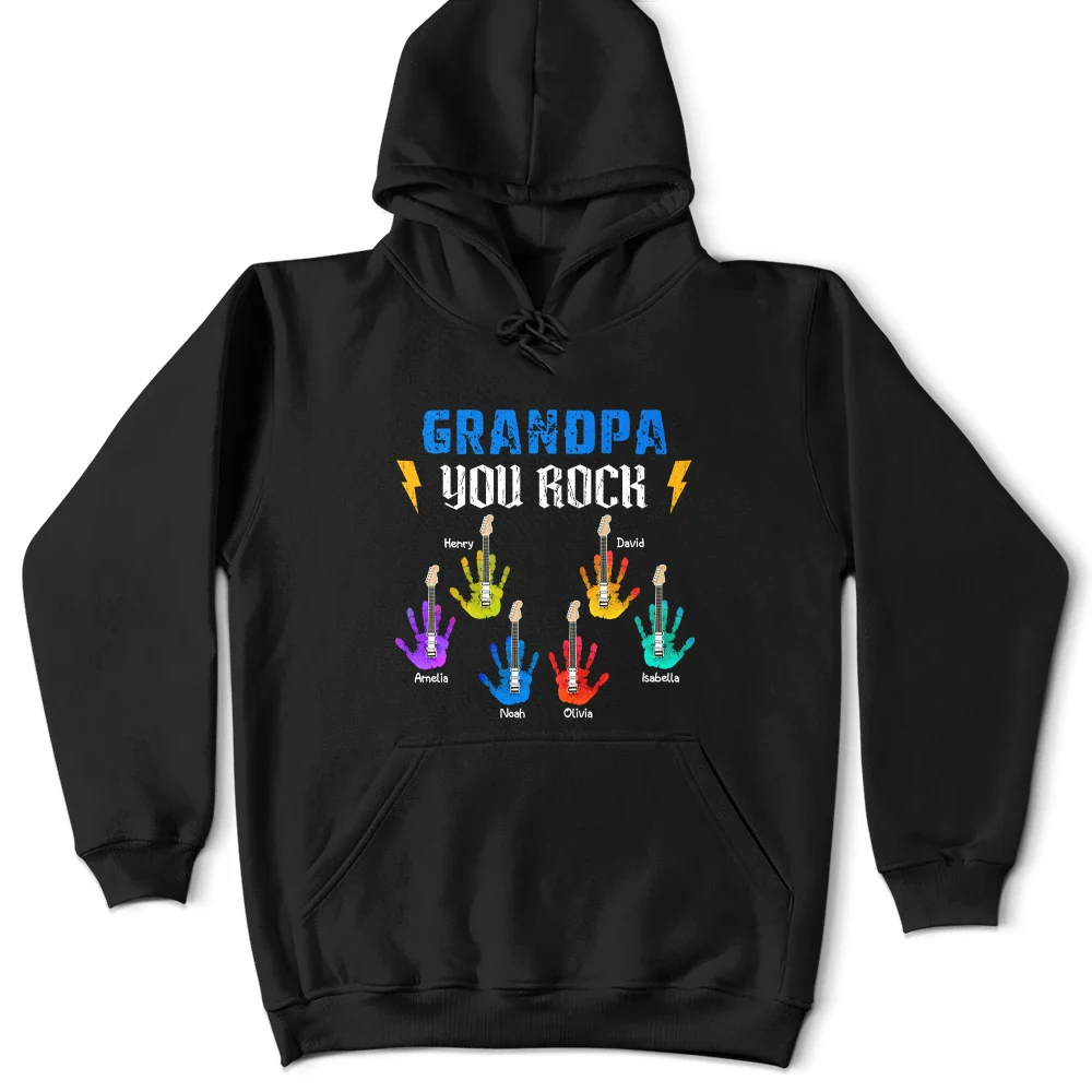 Daddy Grandpa You Rock - Personalized T Shirt - Image 4