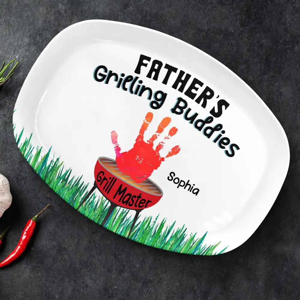 Daddy Grilling Buddies - Personalized Plate - Image 2