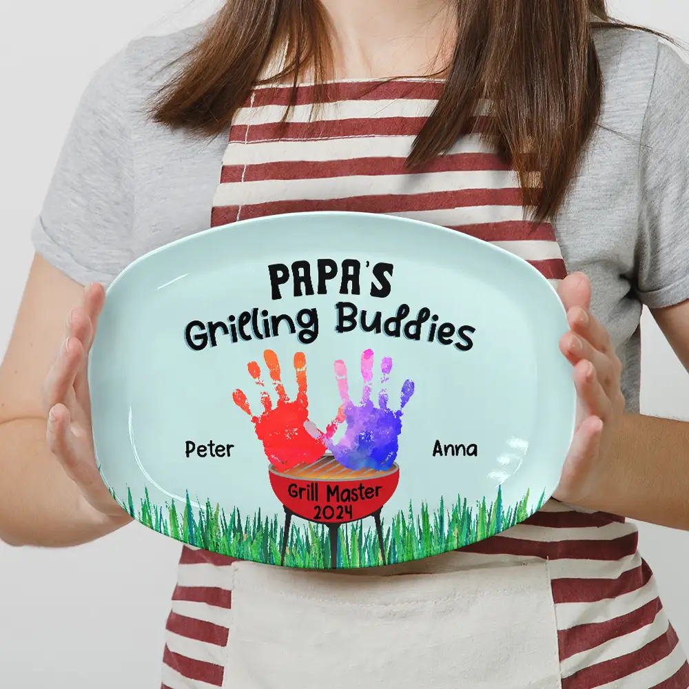 Daddy Grilling Buddies - Personalized Plate - Image 3