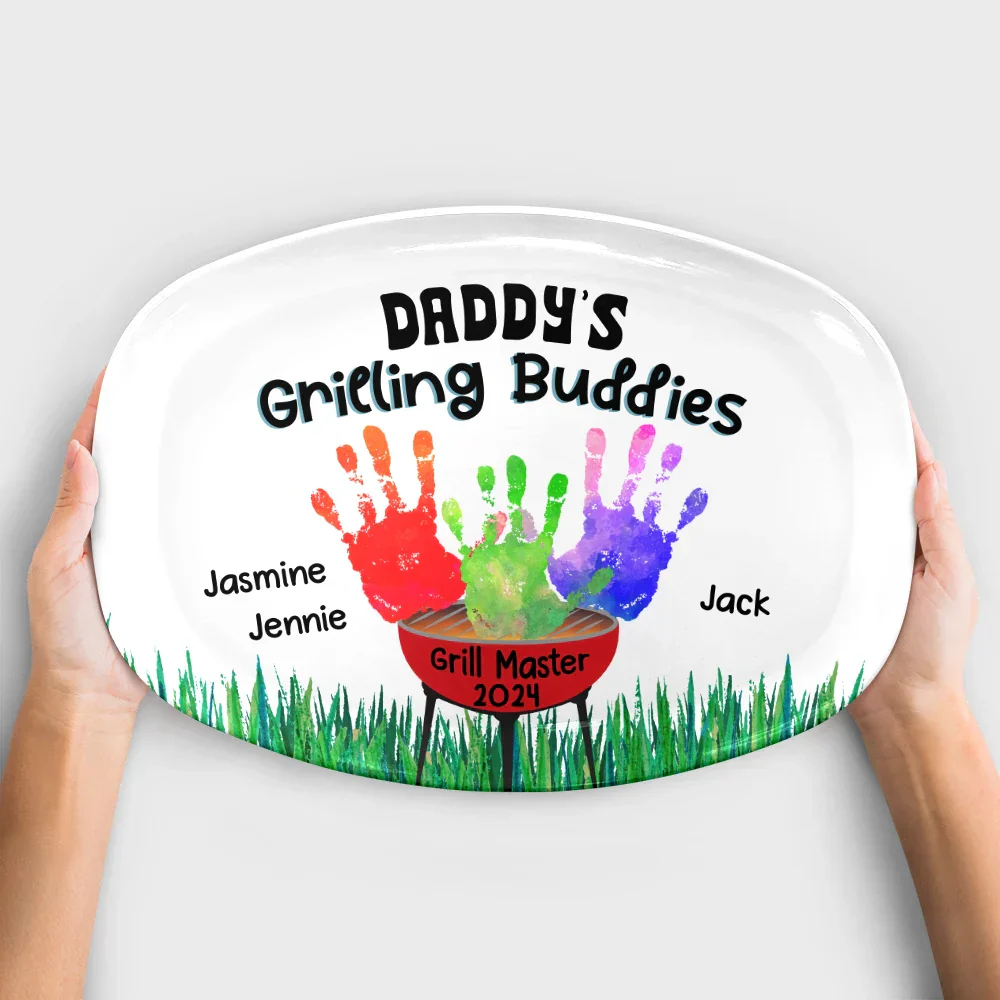 Daddy Grilling Buddies - Personalized Plate - Image 4