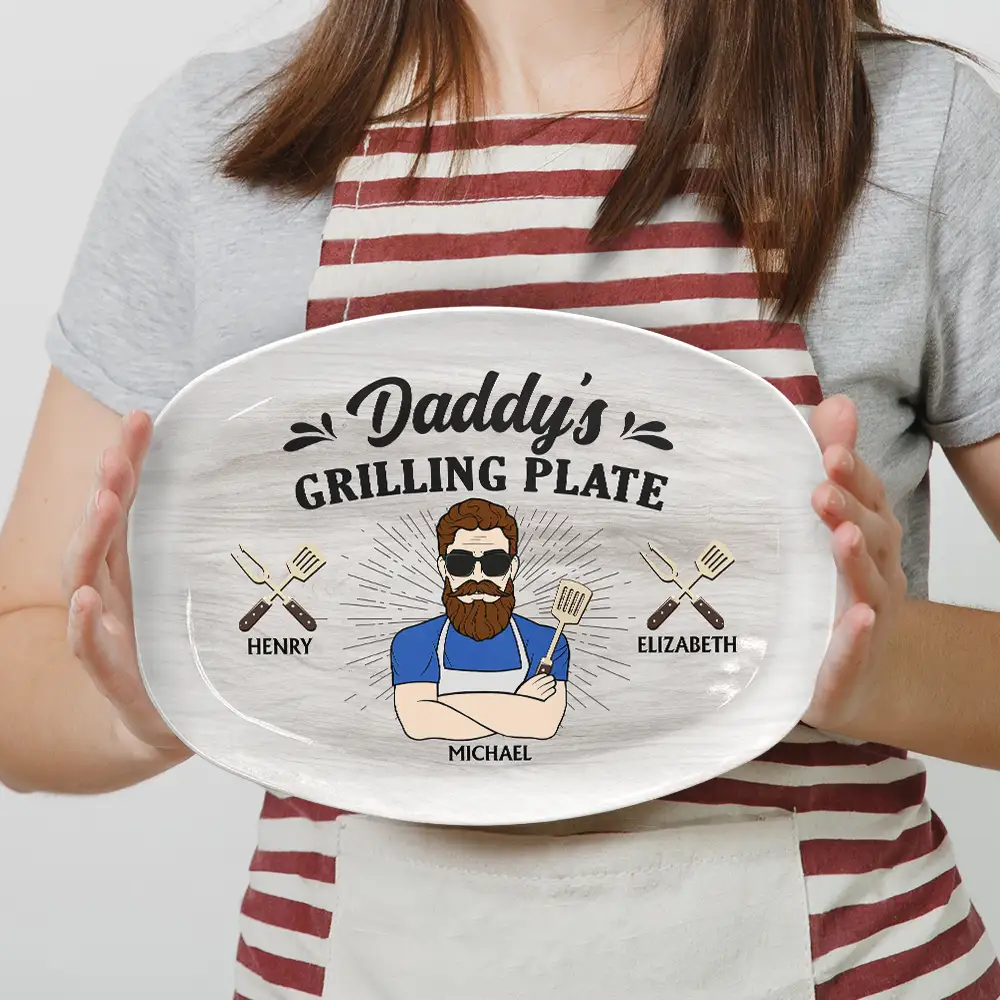 Daddy Is Grilling Daddy Grilling Plate - Personalized Plate - Image 3