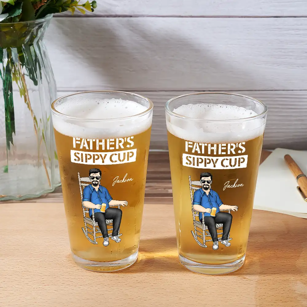 Daddy's Grandpa's Sippy Cup - Personalized Beer Glass - Image 2