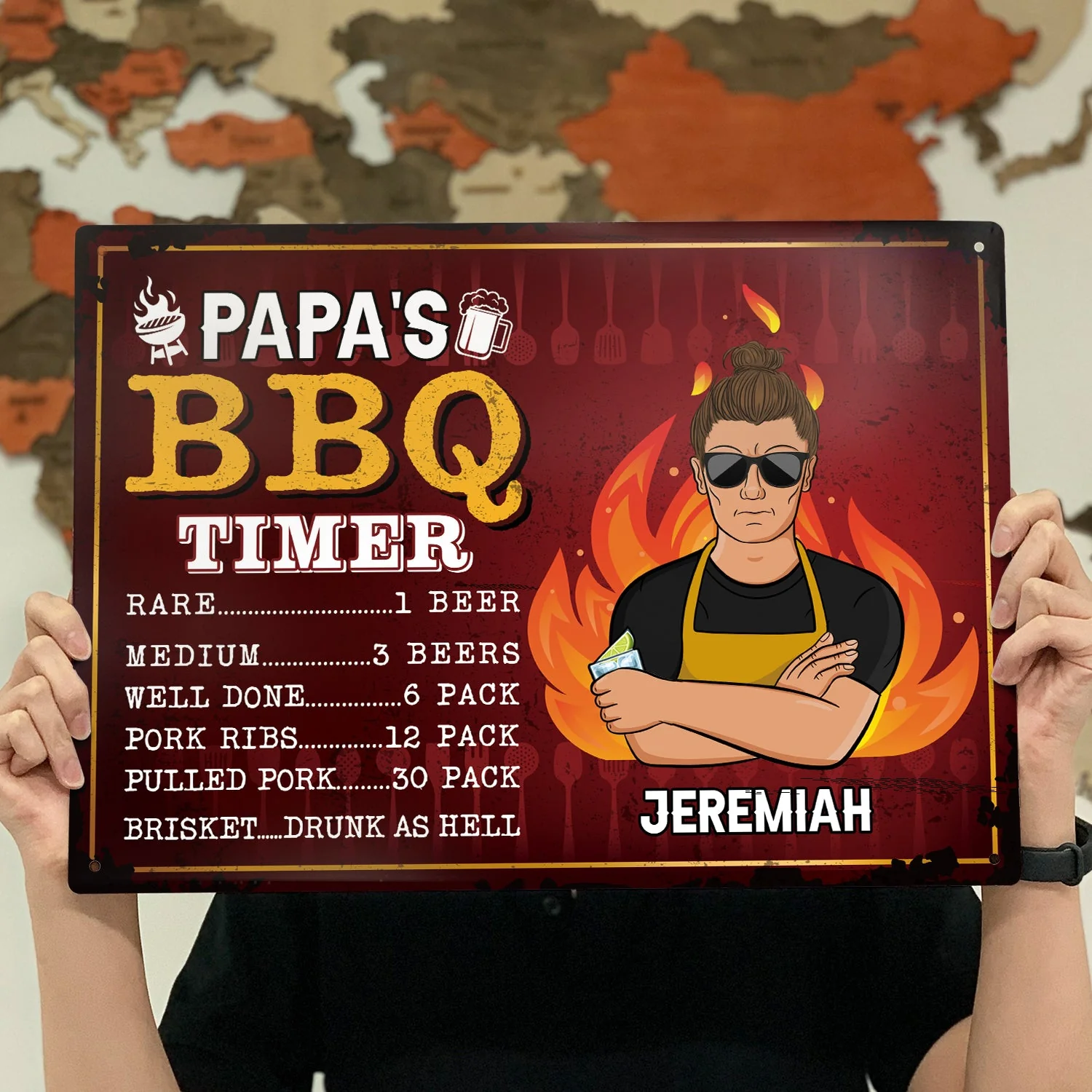 Dad's BBQ Timer - Gift For Father, Grandpa - Personalized Classic Metal Signs - Image 4