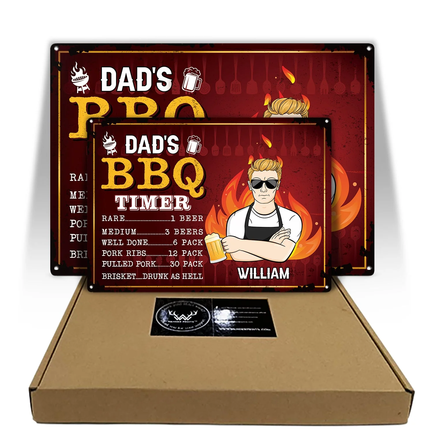 Dad's BBQ Timer - Gift For Father, Grandpa - Personalized Classic Metal Signs - Image 5
