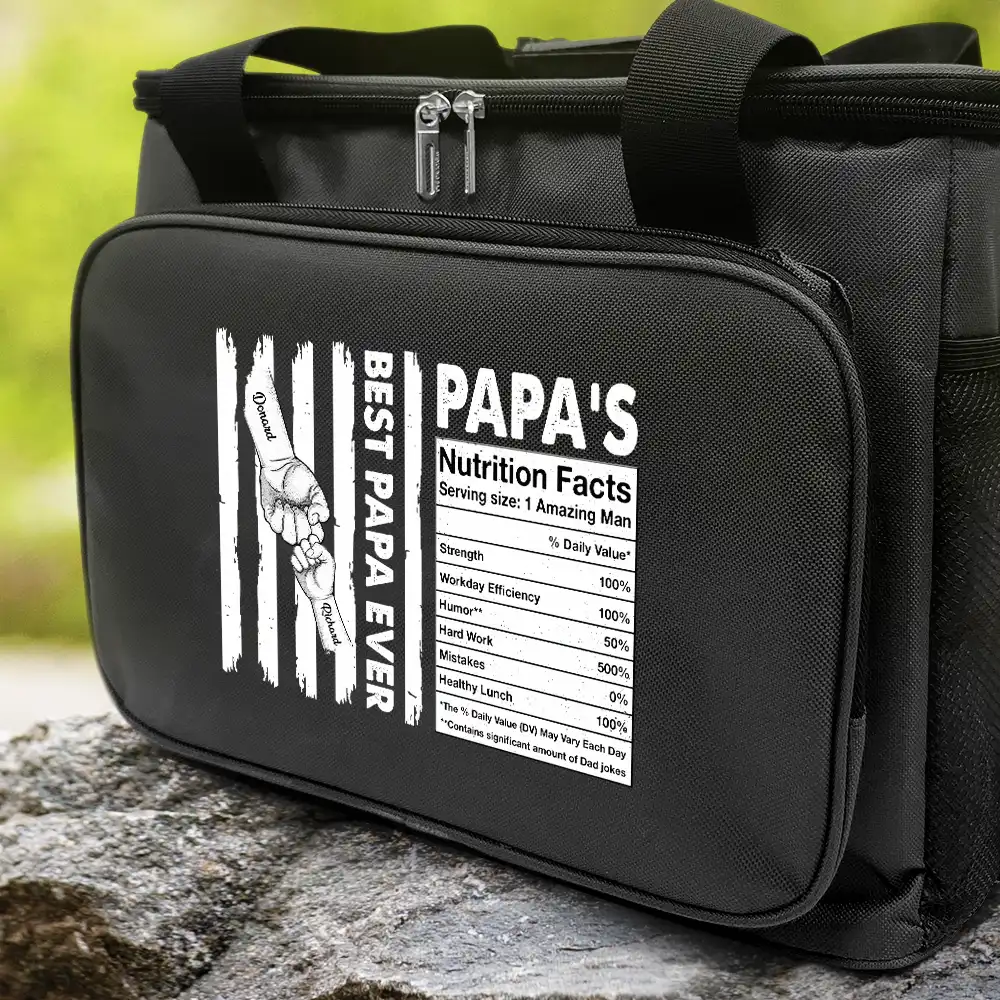 Dad's Nutrition Facts - Personalized Lunch Bag, Cooling Tote - Image 2
