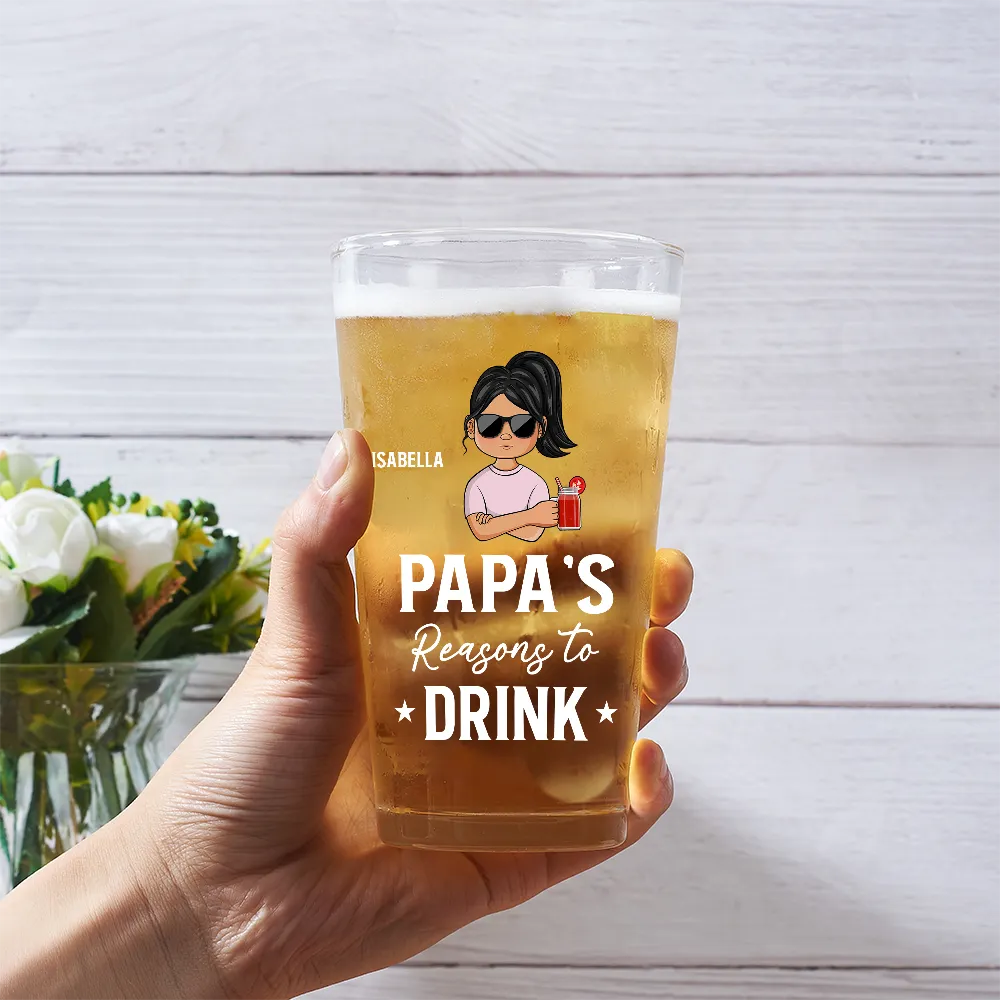 Dad's Reasons To Drink - Personalized Beer Glass - Image 3