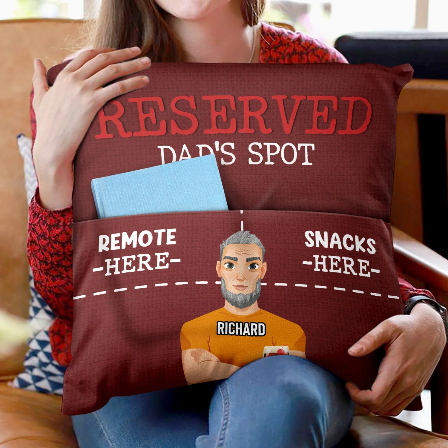Dad's Spot Don't Get Too Comfortable - Gift For Father - Personalized Pocket Pillow - Image 2