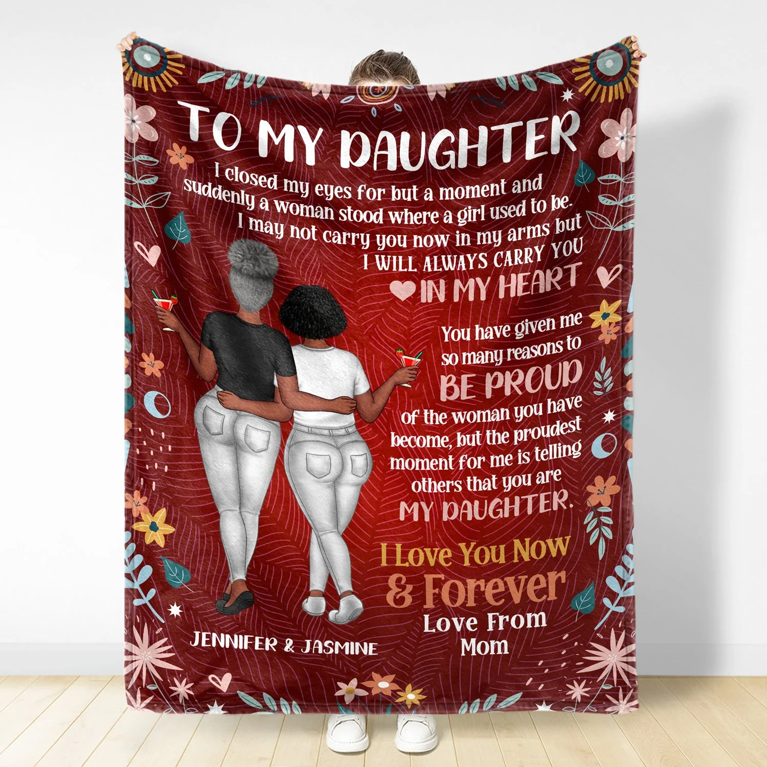 Daughter Closed My Eyes For A Momment - Gift For Daughter - Personalized Fleece Blanket, Sherpa Blanket - Image 3