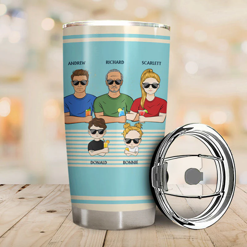 Dear Dad Great Job I'm Awesome Thank You Adult And Kid Retro - Father Gift - Personalized Custom Tumbler - Image 2