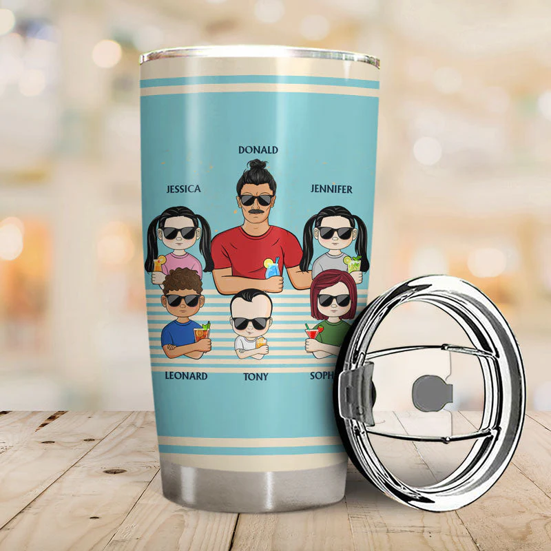 Dear Dad Great Job I'm Awesome Thank You Retro Young - Father Gift - Personalized Custom Tumbler - Image 2