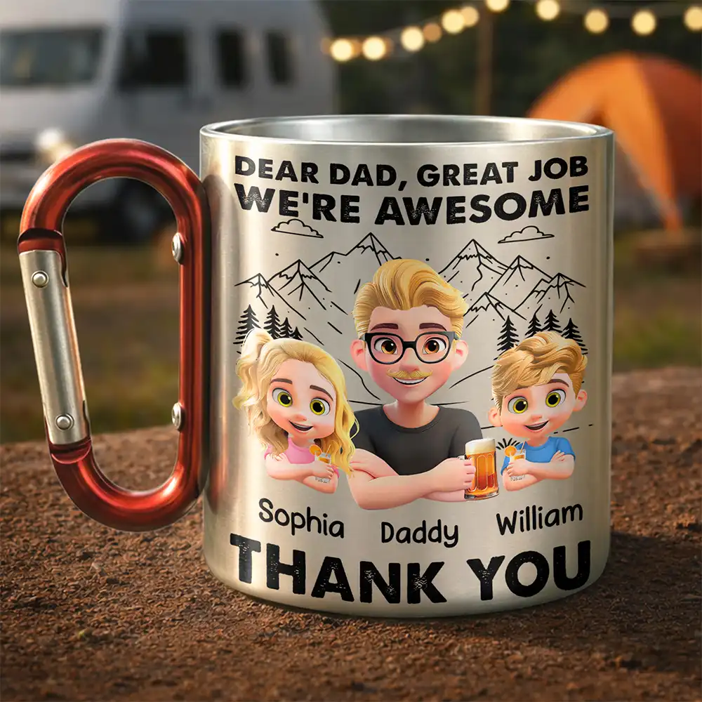 Dear Dad Great Job - Personalized Carabiner Mug