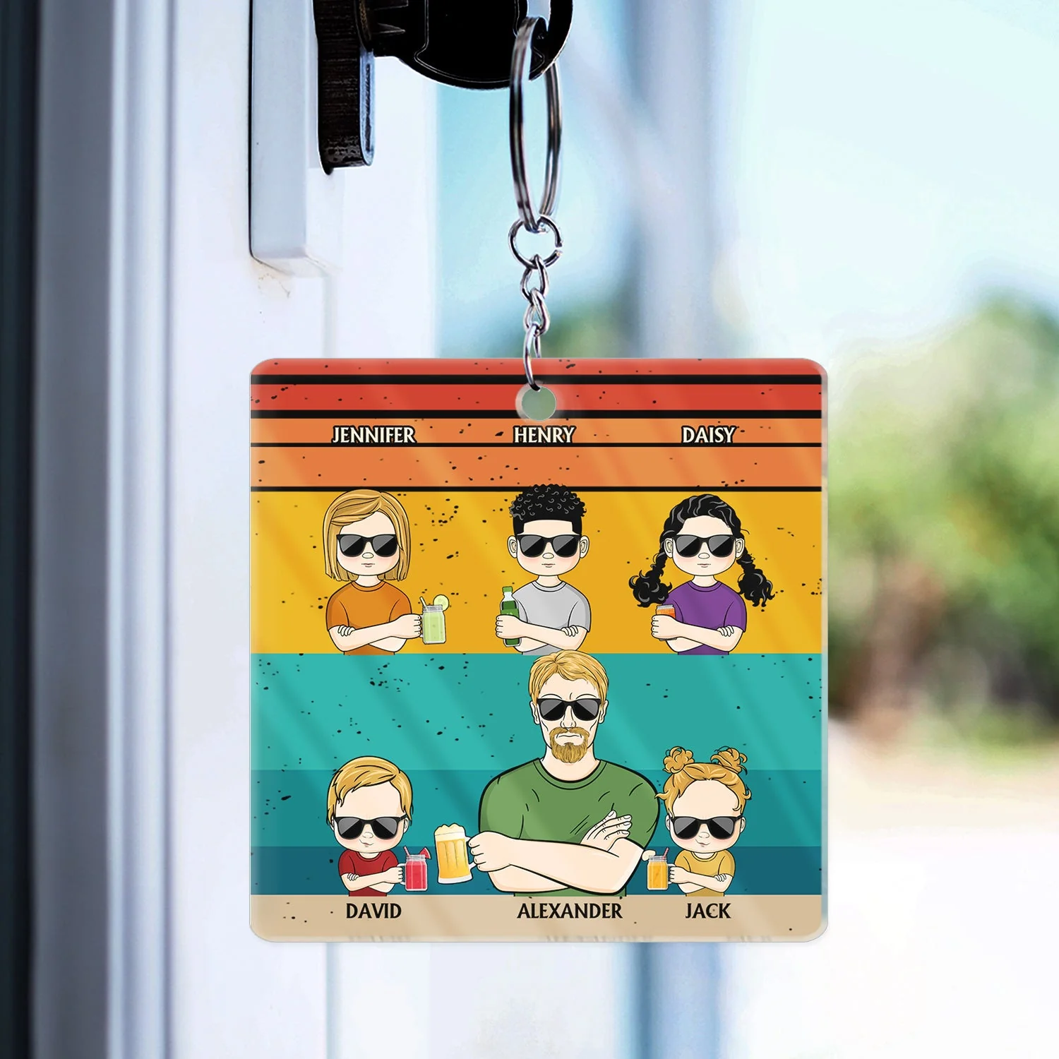Dear Dad Great Job We're Awesome Thank You - Funny, Birthday Gift For Father, Husband - Personalized Custom Acrylic Keychain - Image 3