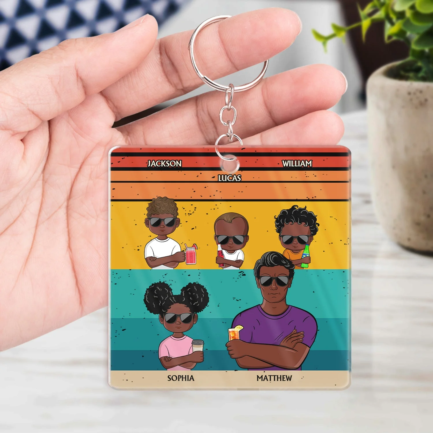 Dear Dad Great Job We're Awesome Thank You - Funny, Birthday Gift For Father, Husband - Personalized Custom Acrylic Keychain - Image 4