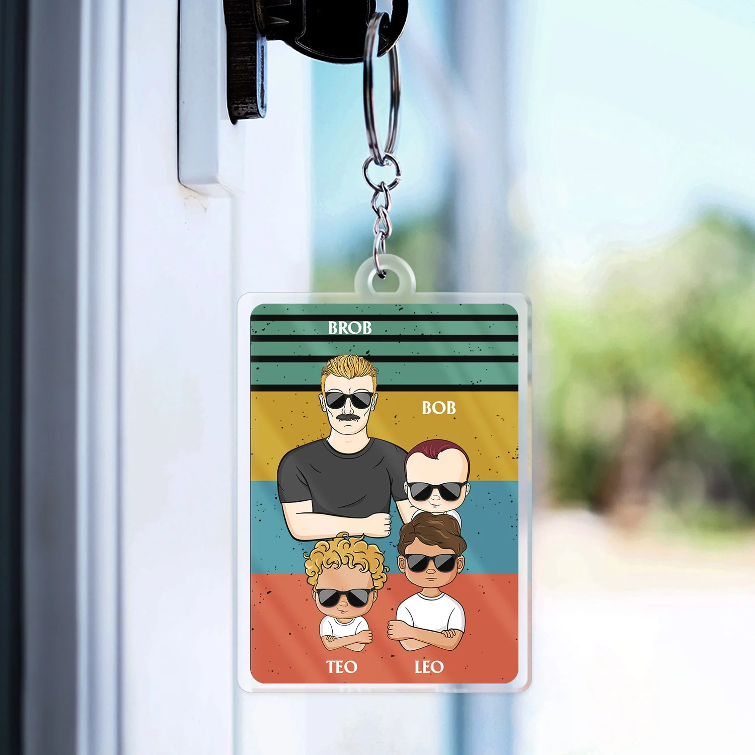 Dear Dad Great Job We're Awesome Thank You Young - Birthday, Loving Gift For Father, Grandpa, Grandfather - Personalized Custom Acrylic Keychain - Image 3