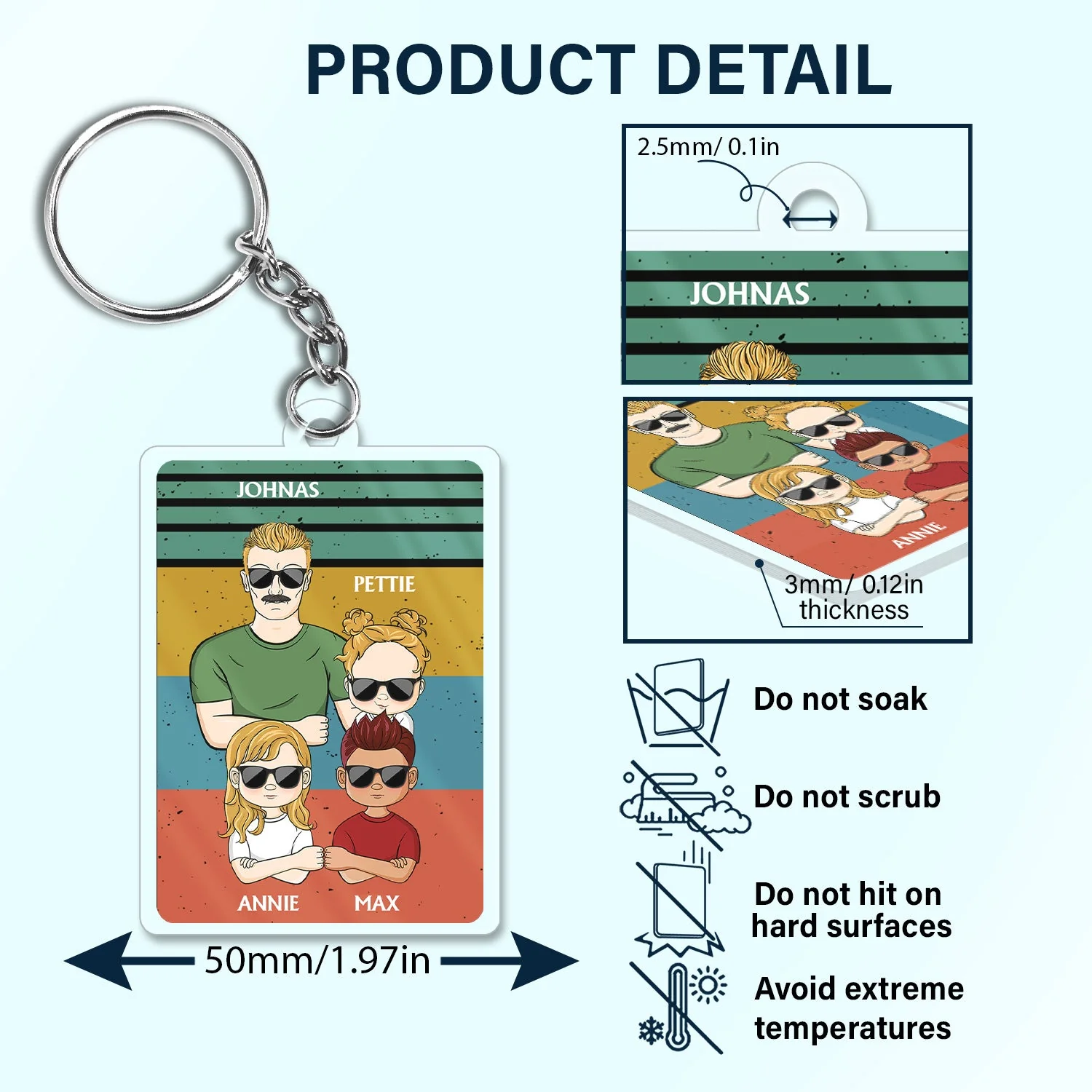 Dear Dad Great Job We're Awesome Thank You Young - Birthday, Loving Gift For Father, Grandpa, Grandfather - Personalized Custom Acrylic Keychain - Image 5