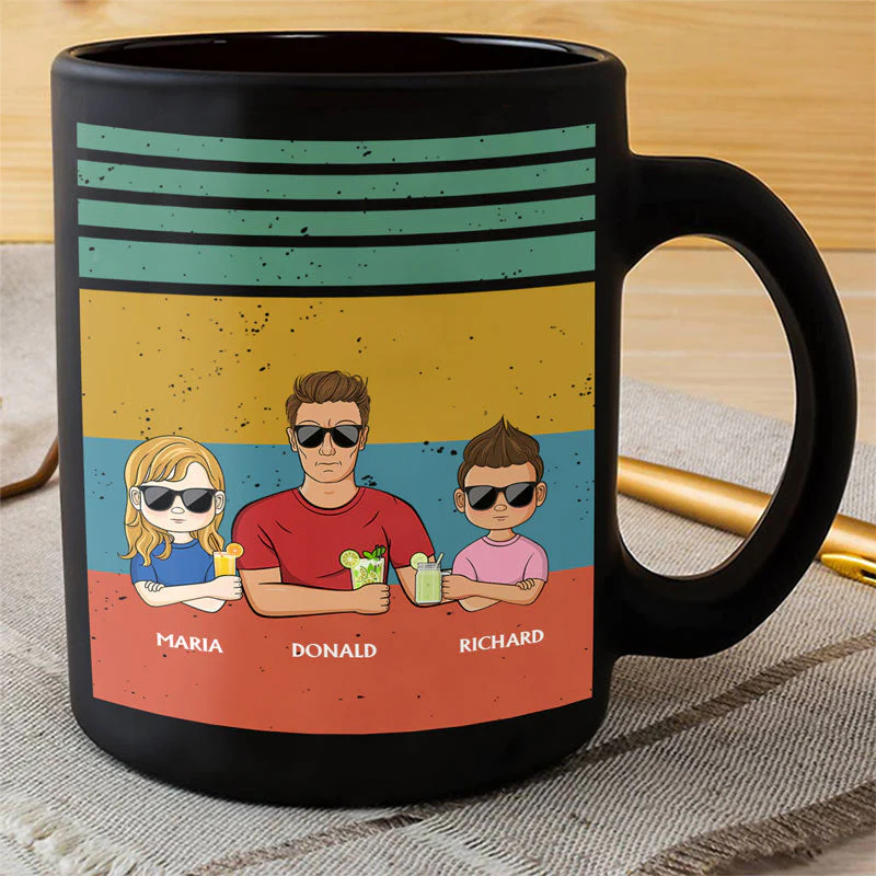 Dear Dad Great Job We're Awesome Thank You Young - Father Gift - Personalized Custom Black Mug - Image 3