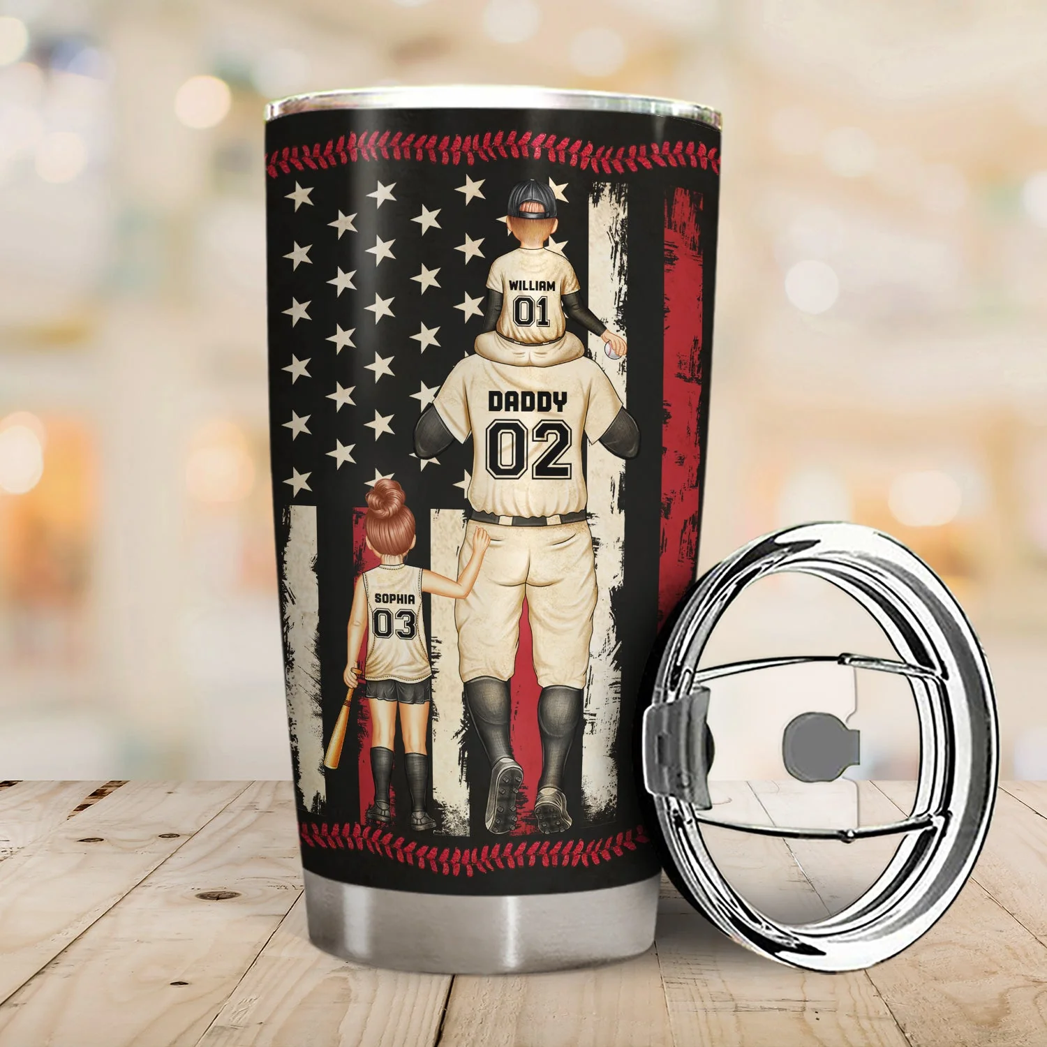 Dear Dad Thank You For Teaching Me - Birthday, Loving Gift For Baseball, Softball Fan, Father, Grandpa - Personalized Custom Tumbler - Image 2