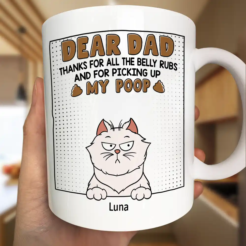 Dear Dad Thanks For All The Belly Rubs - Personalized Mug - Image 3