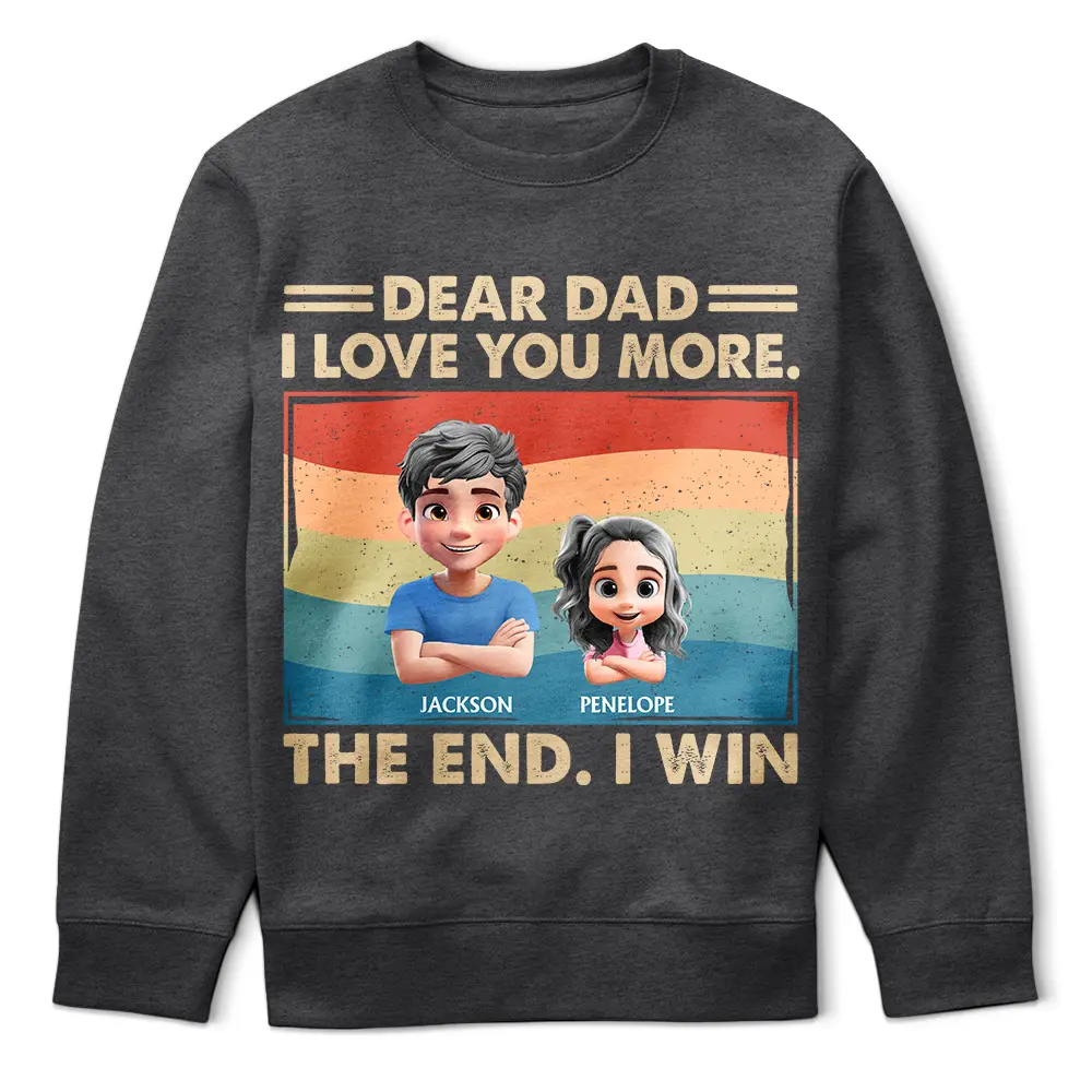 Dear Dad We Love You More - Personalized T Shirt - Image 5