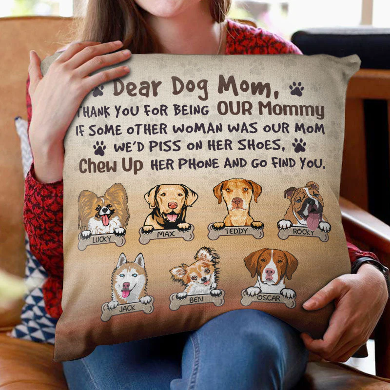 Dear Dog Dad Thank You For Being My Daddy - Dog Lovers Gift - Personalized Custom Pillow - Image 2