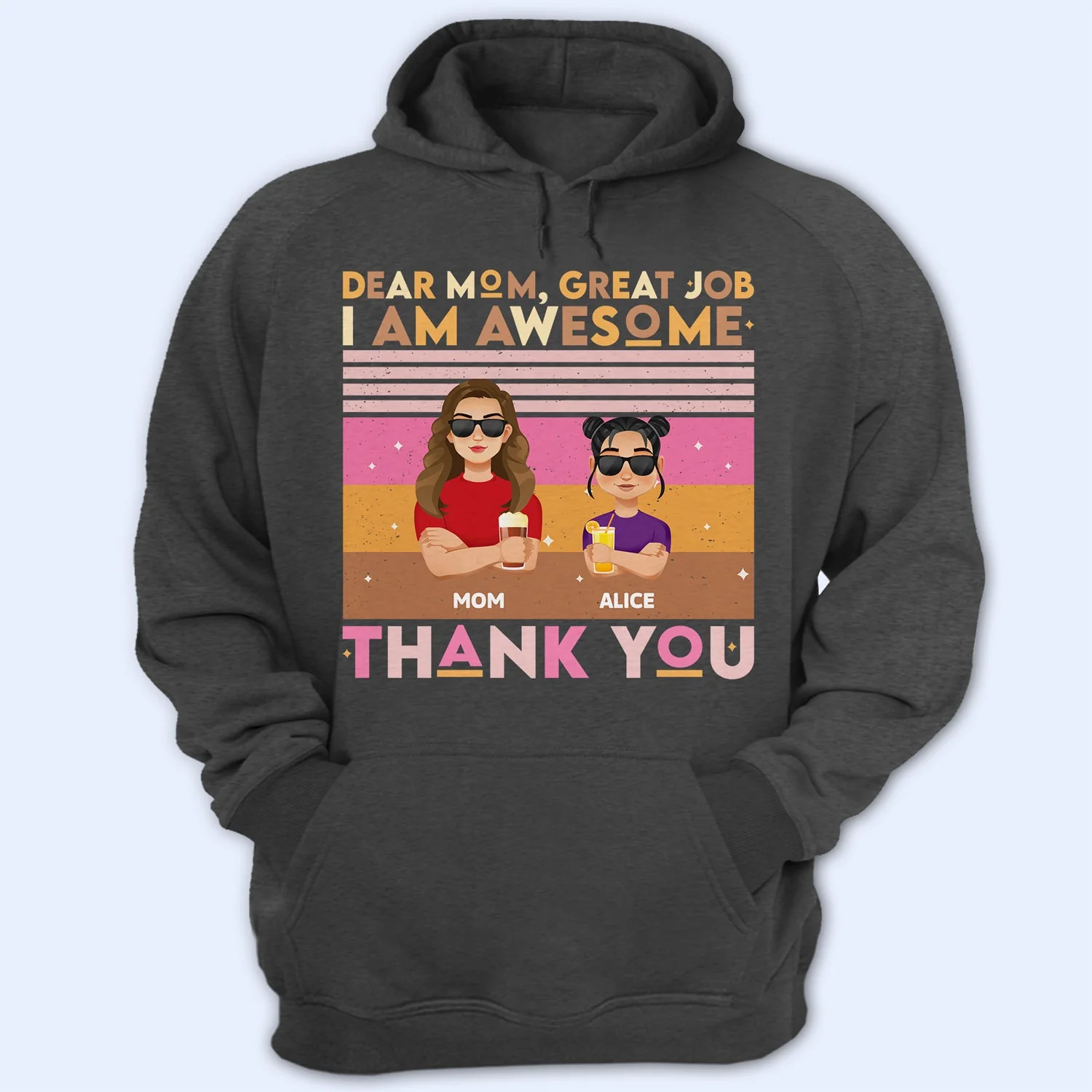Dear Mom Great Job We Are Awesome Pink Palette - Birthday, Loving Gift For Mum, Mother, Nana, Grandma - Personalized T Shirt - Image 4