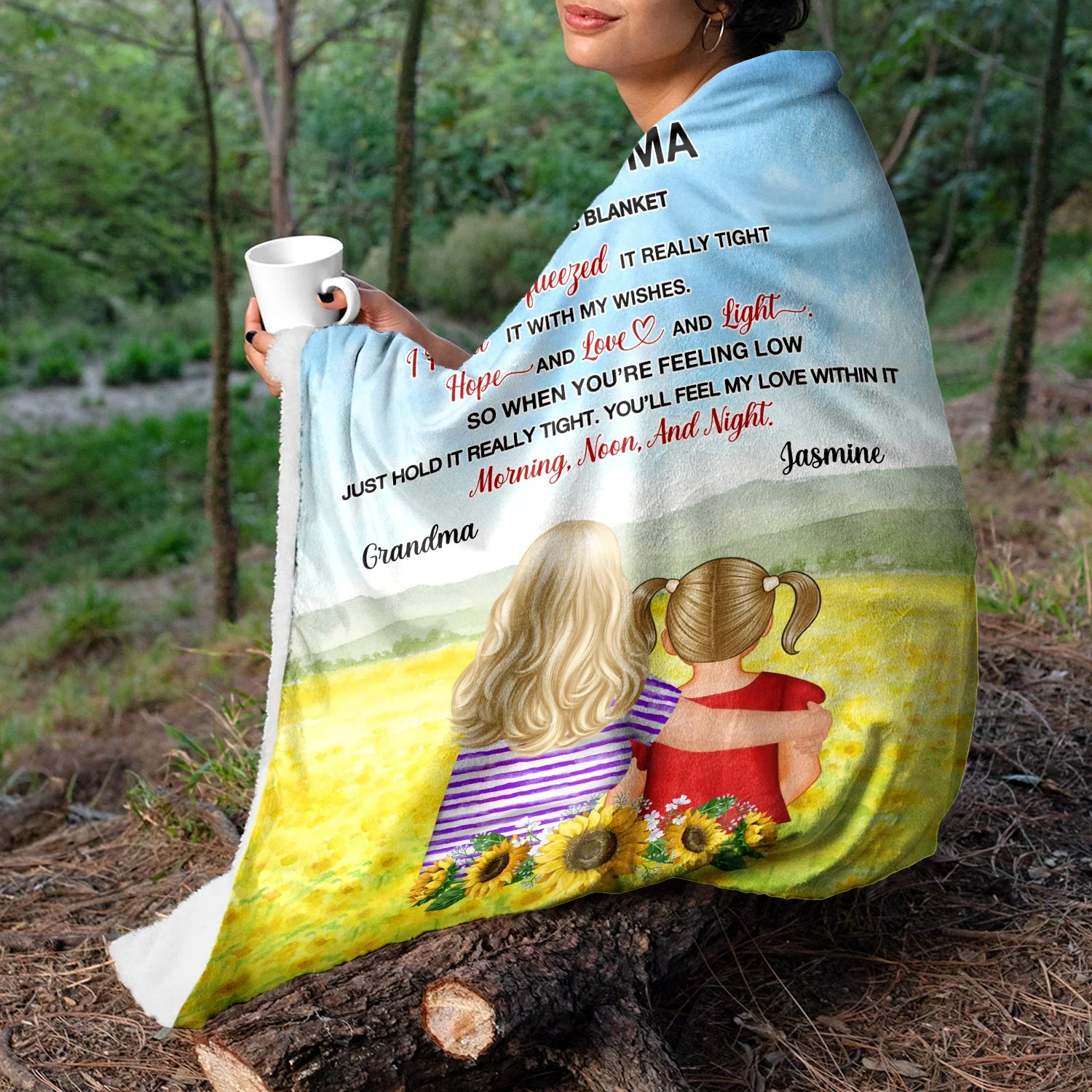 Dear Mom Thank You For Being My Superwoman - Birthday, Family Gift For Mother, Grandma, Daughter, Granddaughter - Personalized Custom Fleece Blanket - Image 3