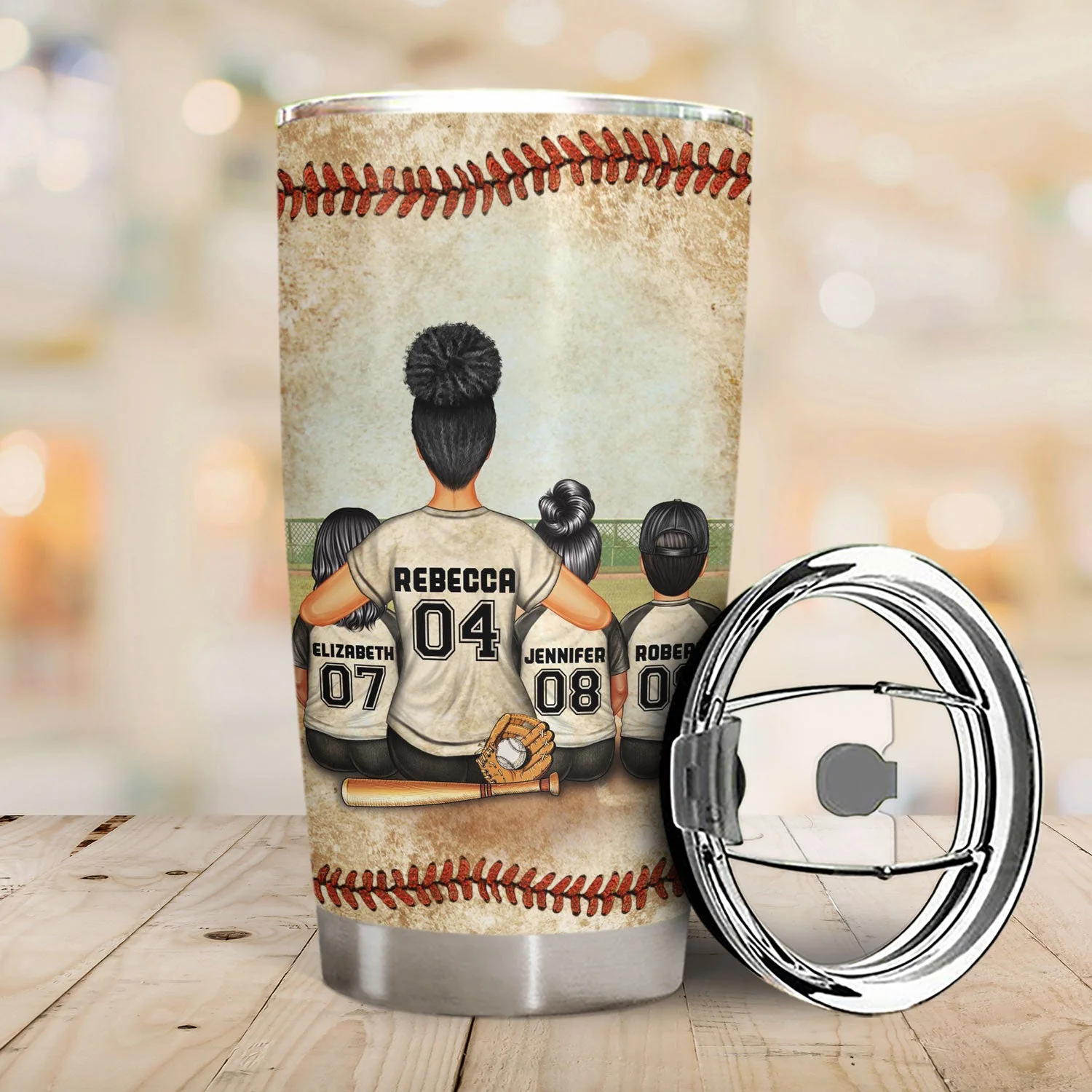 Dear Mom Thank You For Teaching Me - Birthday, Loving Gift For Baseball, Softball Fan, Mom, Mother - Personalized Custom Tumbler - Image 2
