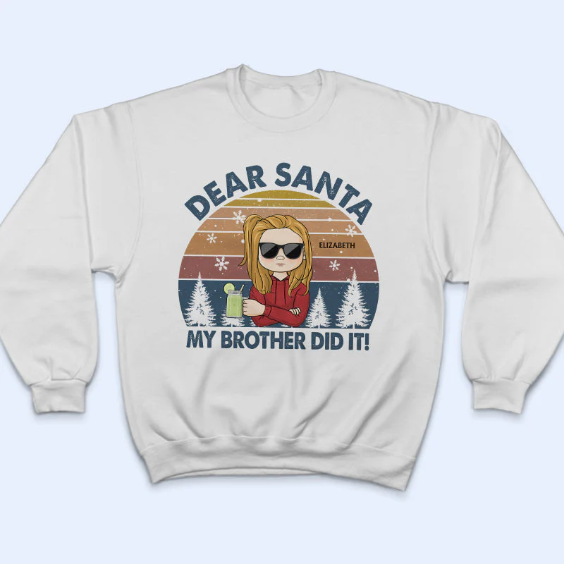 Dear Santa Define Good Couple Family Brother Sister Sibling Kid - Christmas Gift - Personalized Custom T Shirt - Image 5