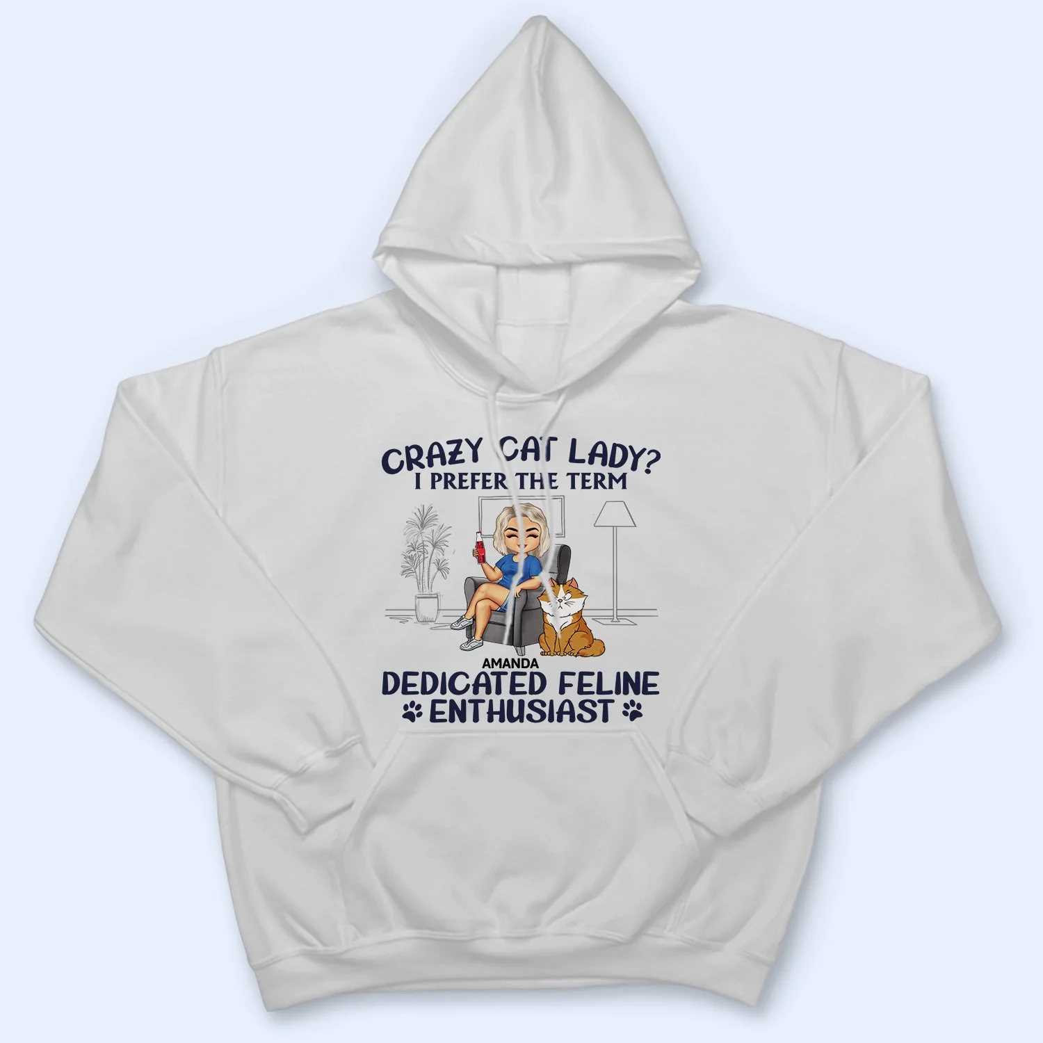Dedicated Feline Enthusiast - Funny, Birthday Gift For Cat Lovers - Personalized T Shirt - Image 4