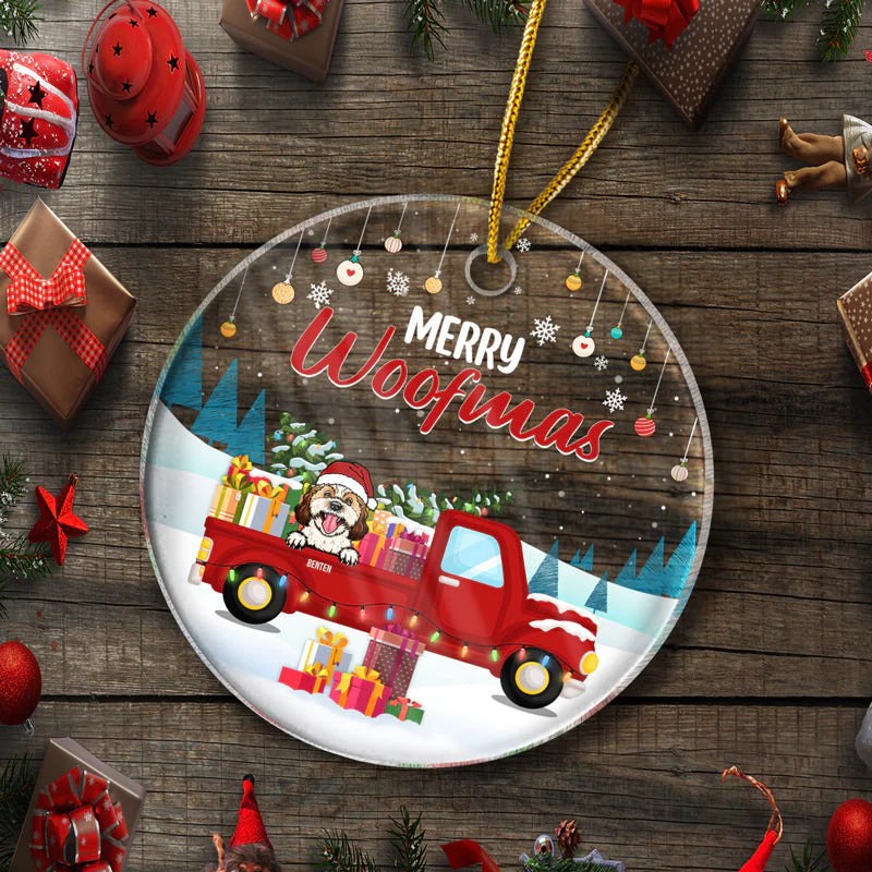 Define Naughty Family Dog Cat - Christmas Gift For Dog Lovers & Cat Lovers - Personalized Custom Circle Acrylic Ornament - Image 5