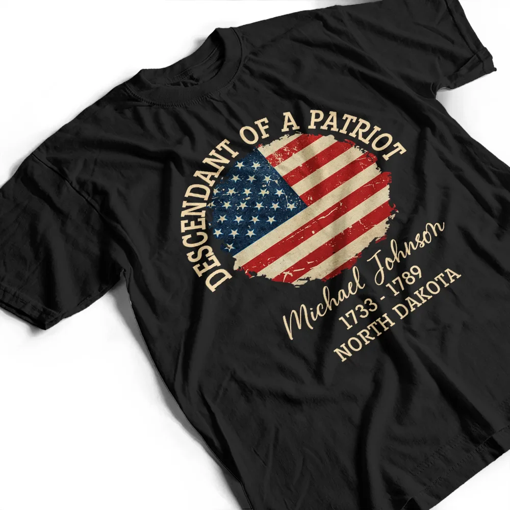 Descendant Of A Patriot 250th Anniversary US Independence Day - Personalized T Shirt - Image 3
