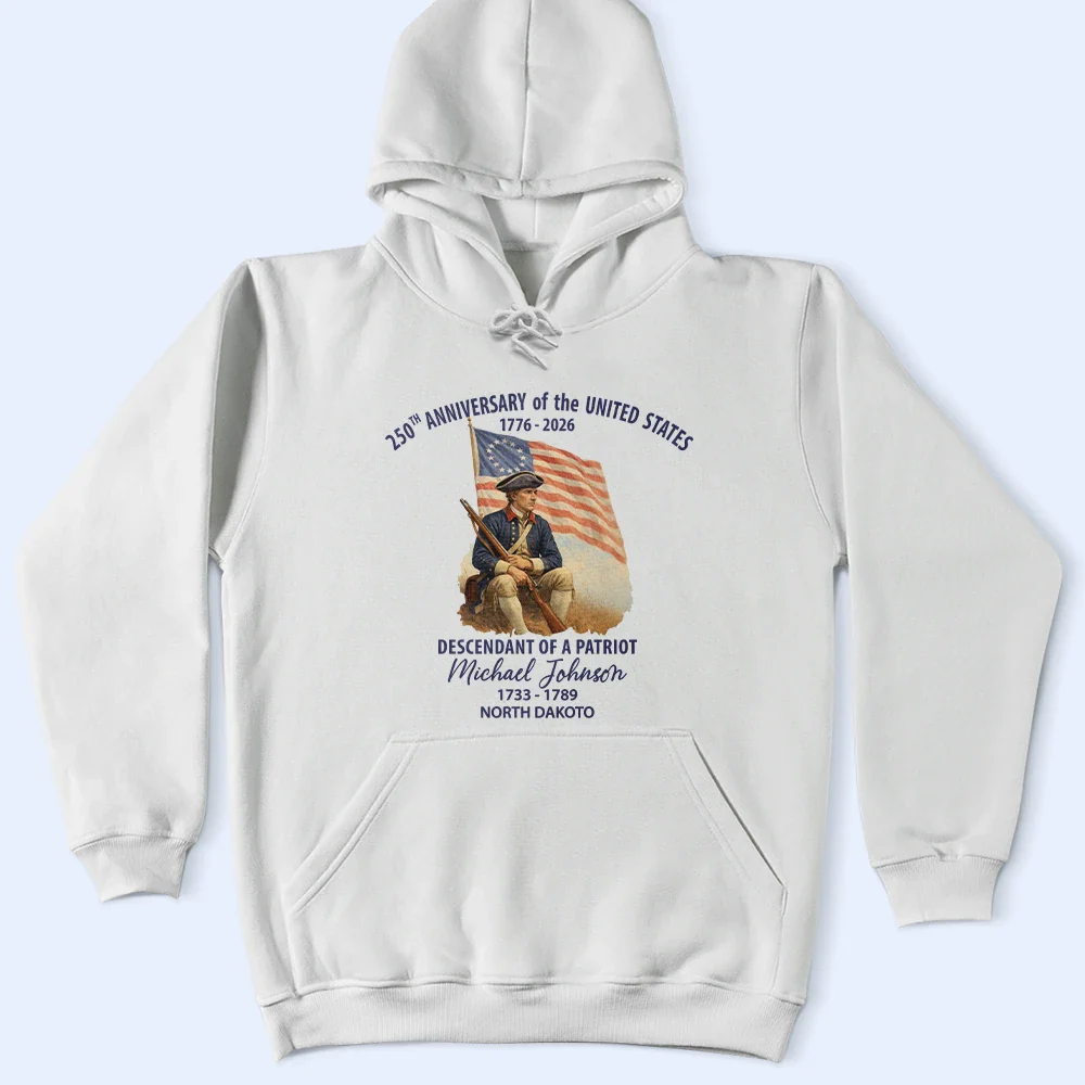 Descendant Of A Patriot 250th Anniversary US - Personalized T Shirt - Image 4