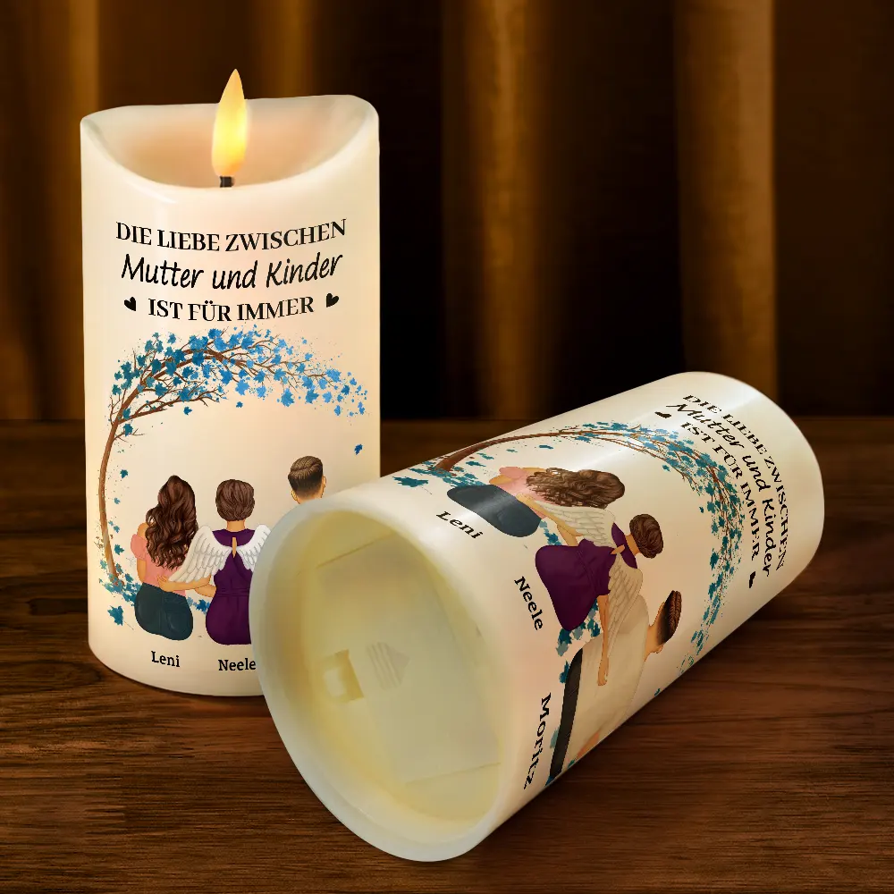 Die Liebe Zwischen Mutter Und Töchtern Und Söhnen Ist Für Immer - Personalisierte Flammenlose LED-Kerzen - Image 4