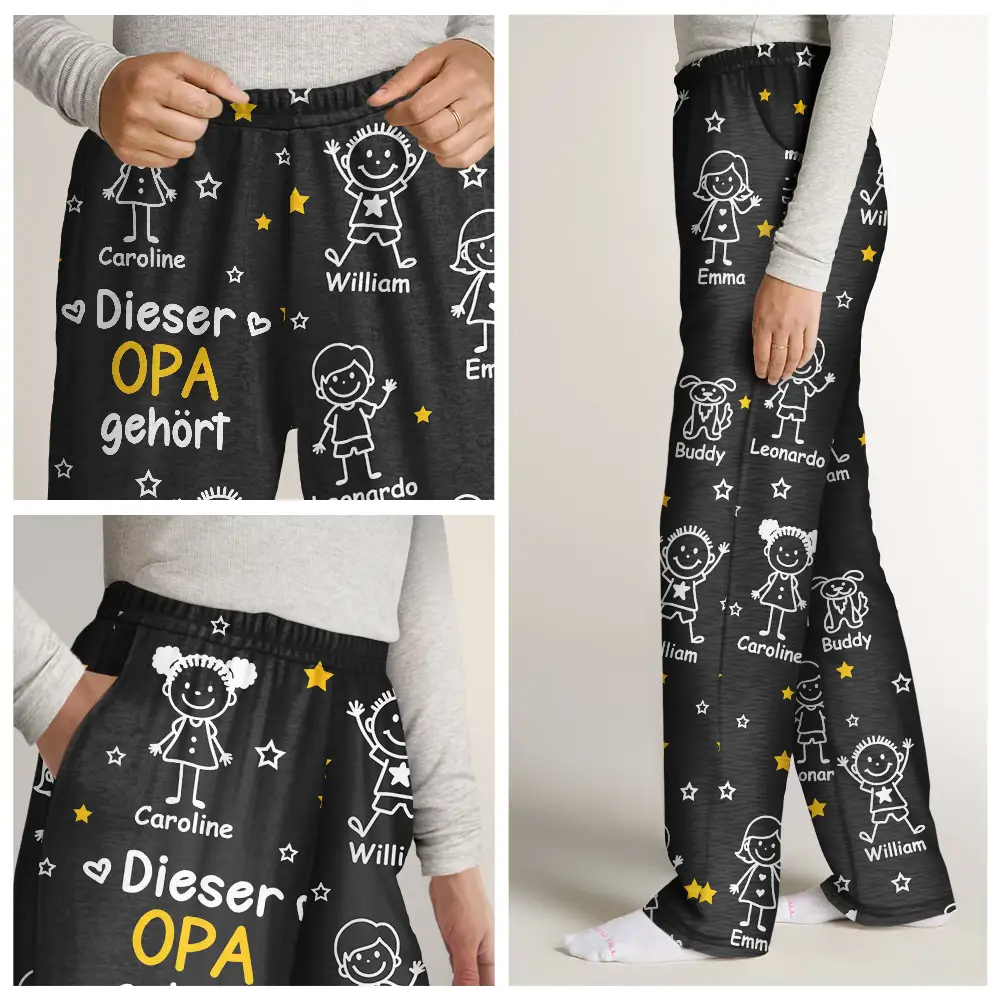 Dieser Großvater Diese Großmutter Dieser Vater Diese Mutter Gehört - Personalisiertes Pyjamahose - Image 7