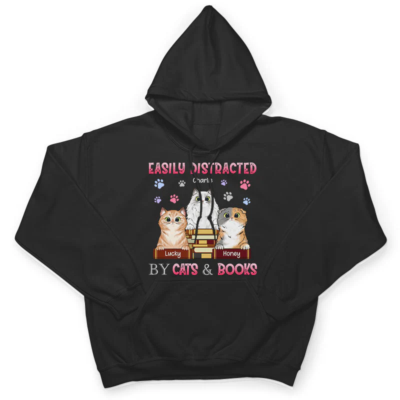 Distracted By Cat - Gift For Cat Lovers - Personalized Custom T Shirt - Image 4