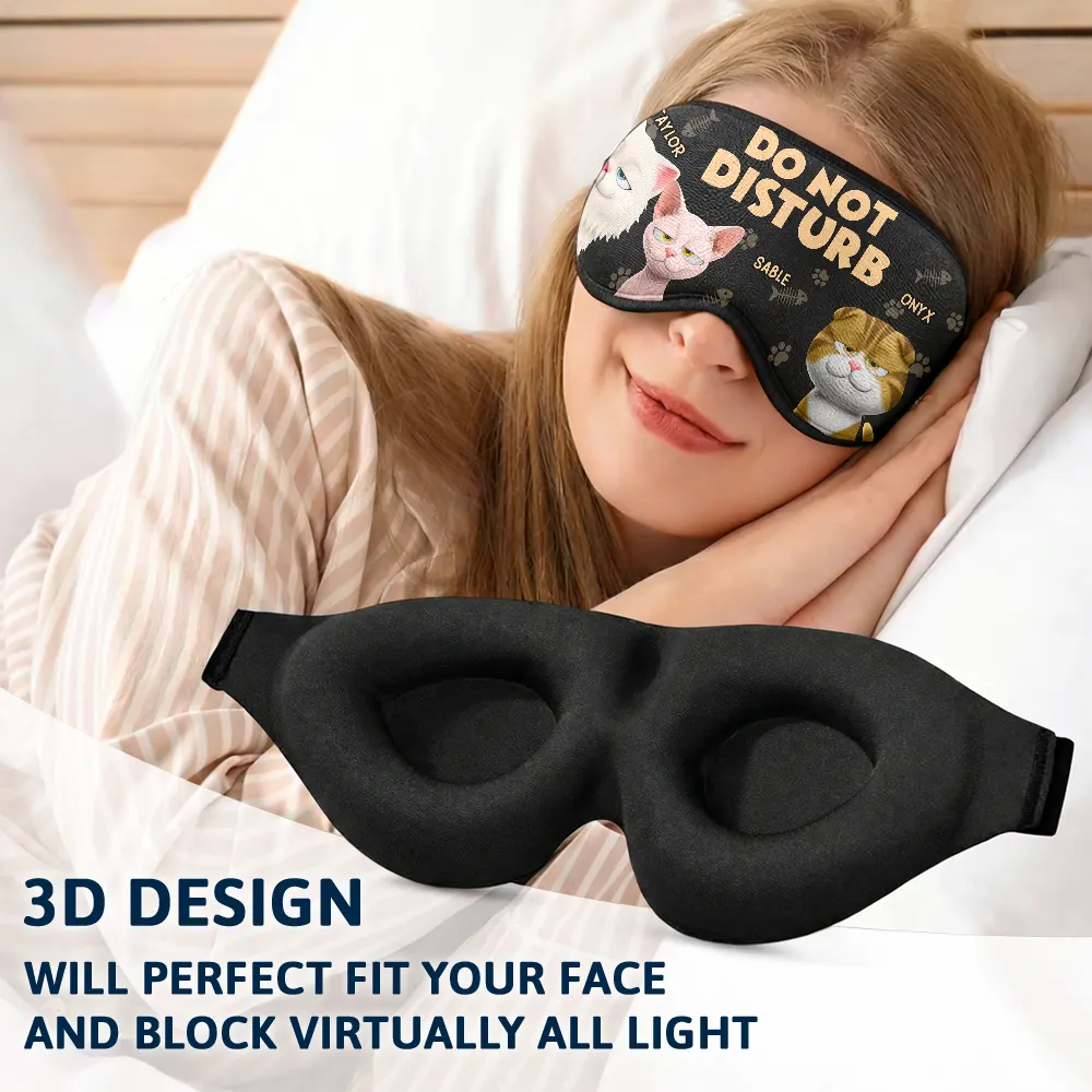 Do Not Disturb Funny Cat - Personalized 3D Sleep Mask - Image 5