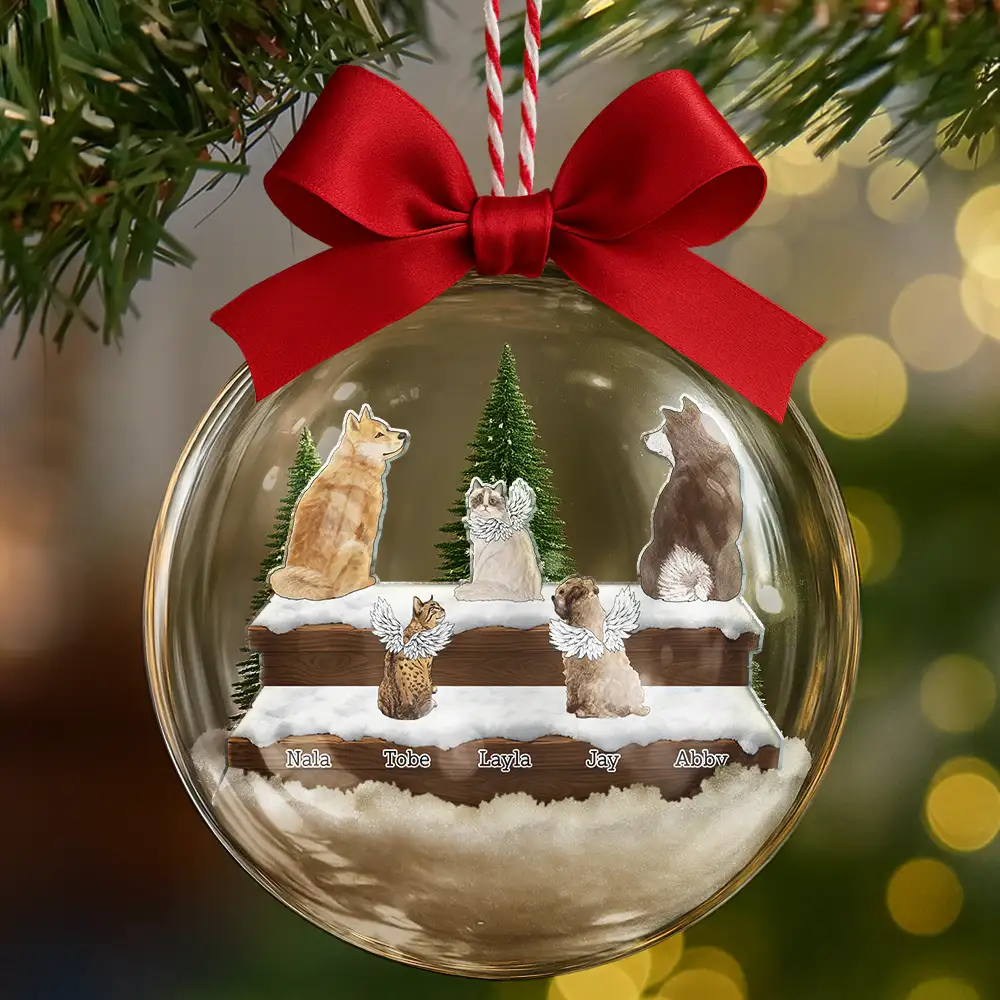 Dog Cat Lovers Always In My Heart - Personalized 3D Acrylic Ball Ornament - Image 6