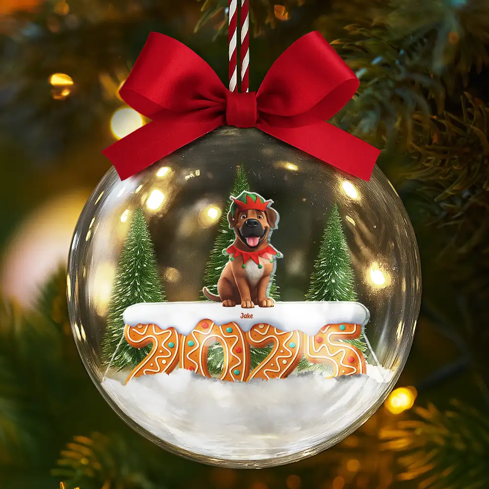 Dog Cat Lovers Best Friends For Life - Personalized 3D Acrylic Ball Ornament - Image 6