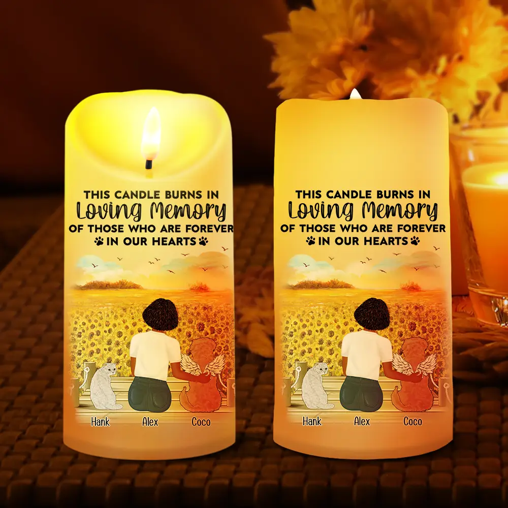 Dog Cat Memorial Your Light Will Always Shine In My Heart - Personalized Flameless LED Candle - Image 2