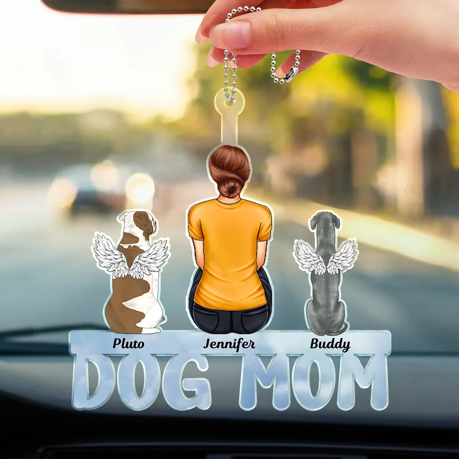 Dog Cat Mom Dad - Gift For Pet Lovers - Personalized Acrylic Car Hanger - Image 4
