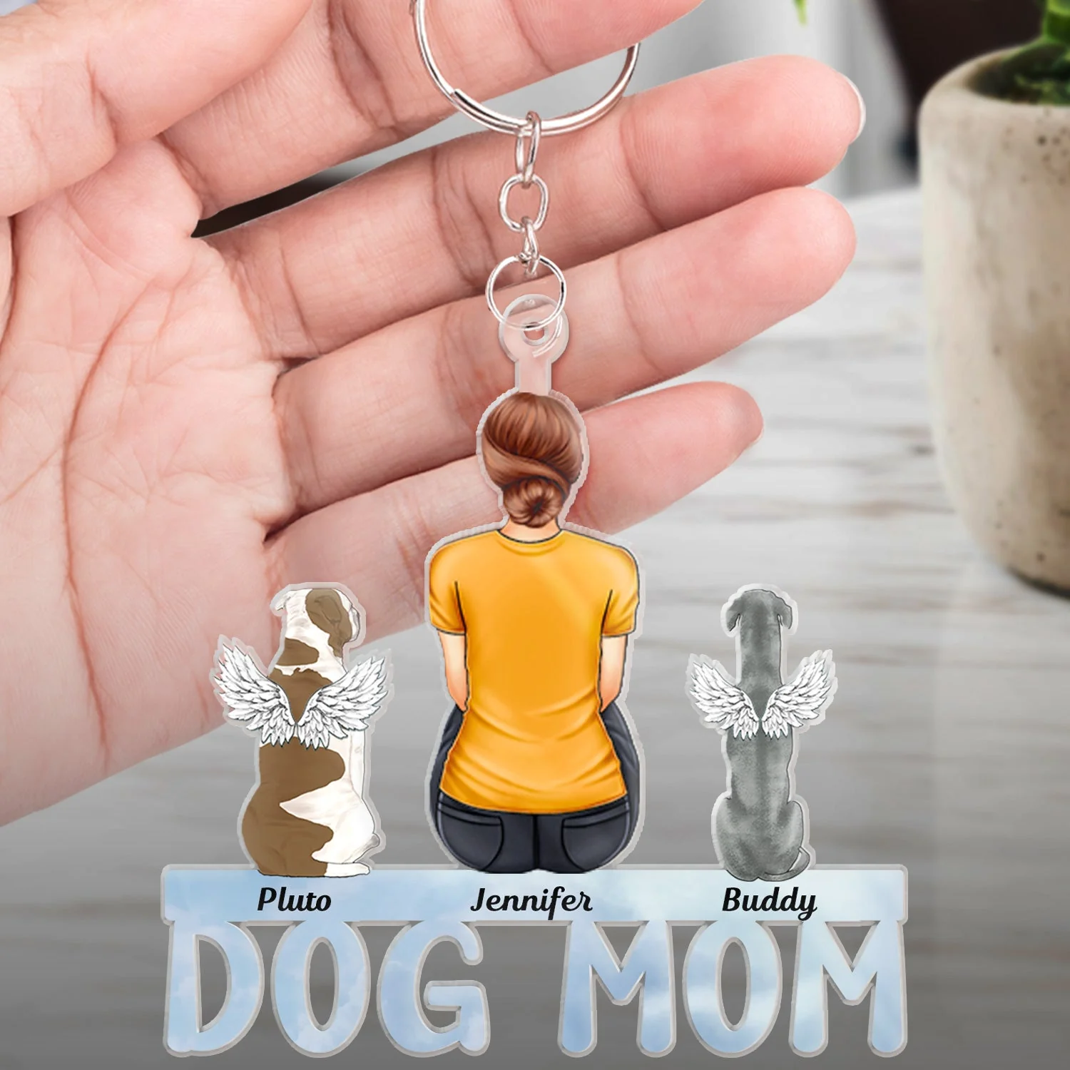 Dog Cat Mom Dad - Gift For Pet Lovers - Personalized Cutout Acrylic Keychain - Image 4