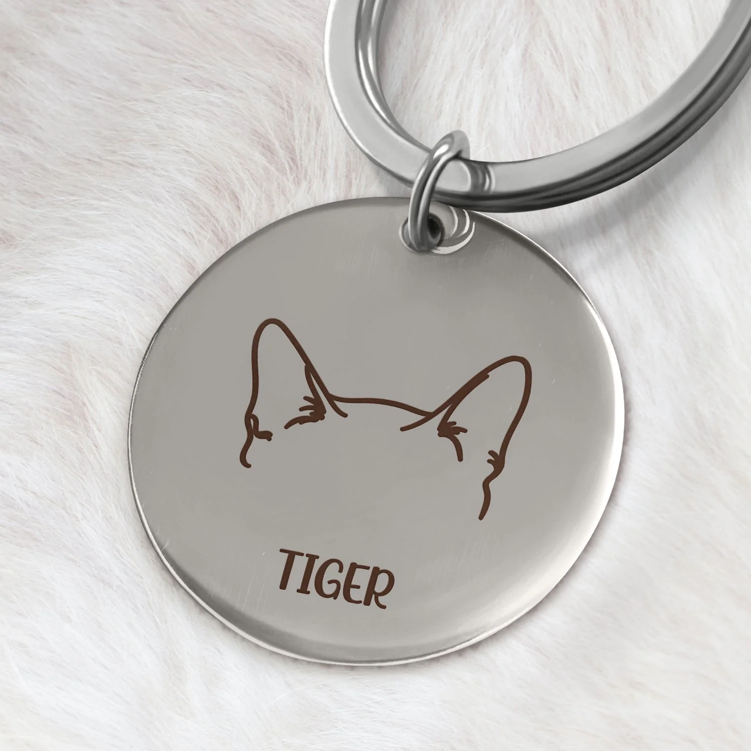 Dog Cat Sketch - Gift For Dog Lovers, Cat Lovers, Dog Mom, Dog Dad - Personalized Keyring - Image 2