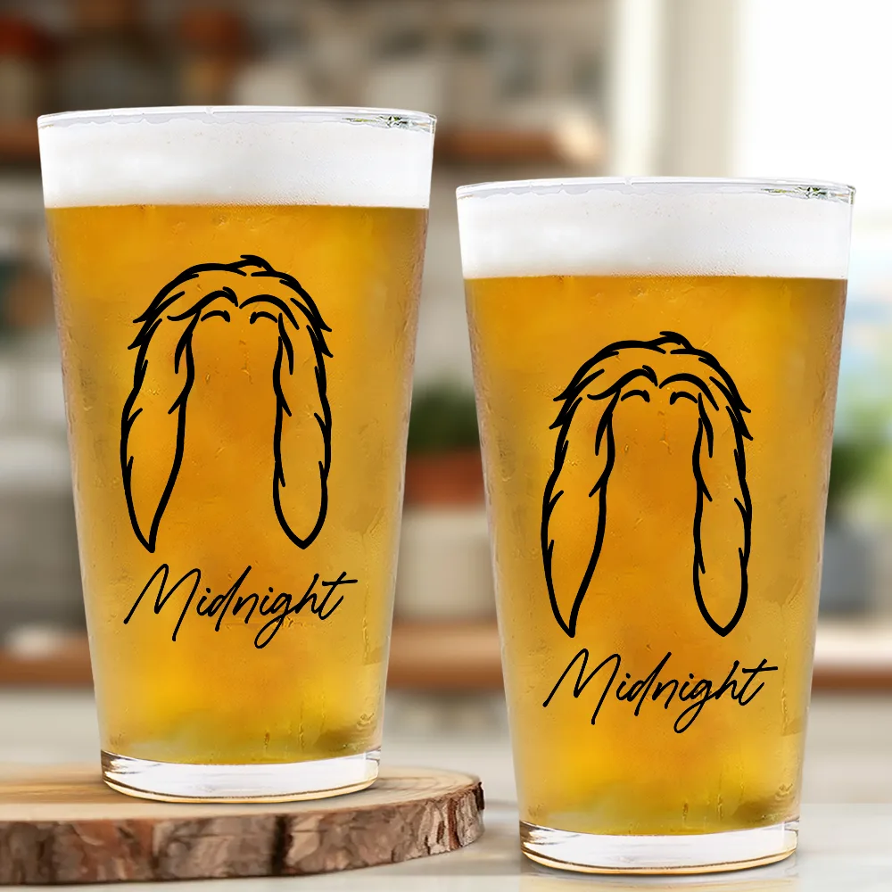 Dog Cat Sketch - Personalized Beer Glass - Image 2