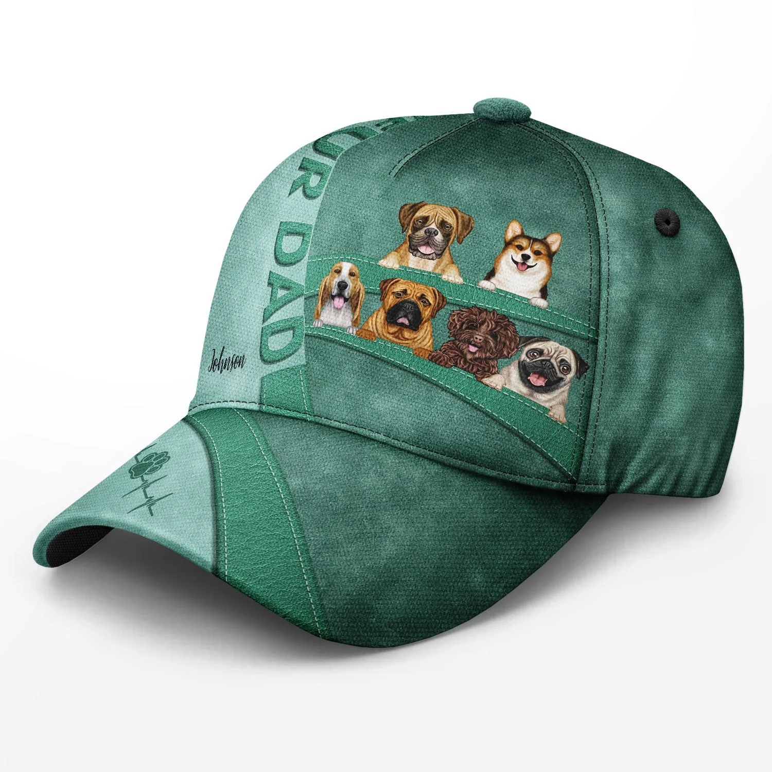 Dog Dad Dog Mom Love Dogs - Gift For Dog Lovers - Personalized Classic Cap - Image 2