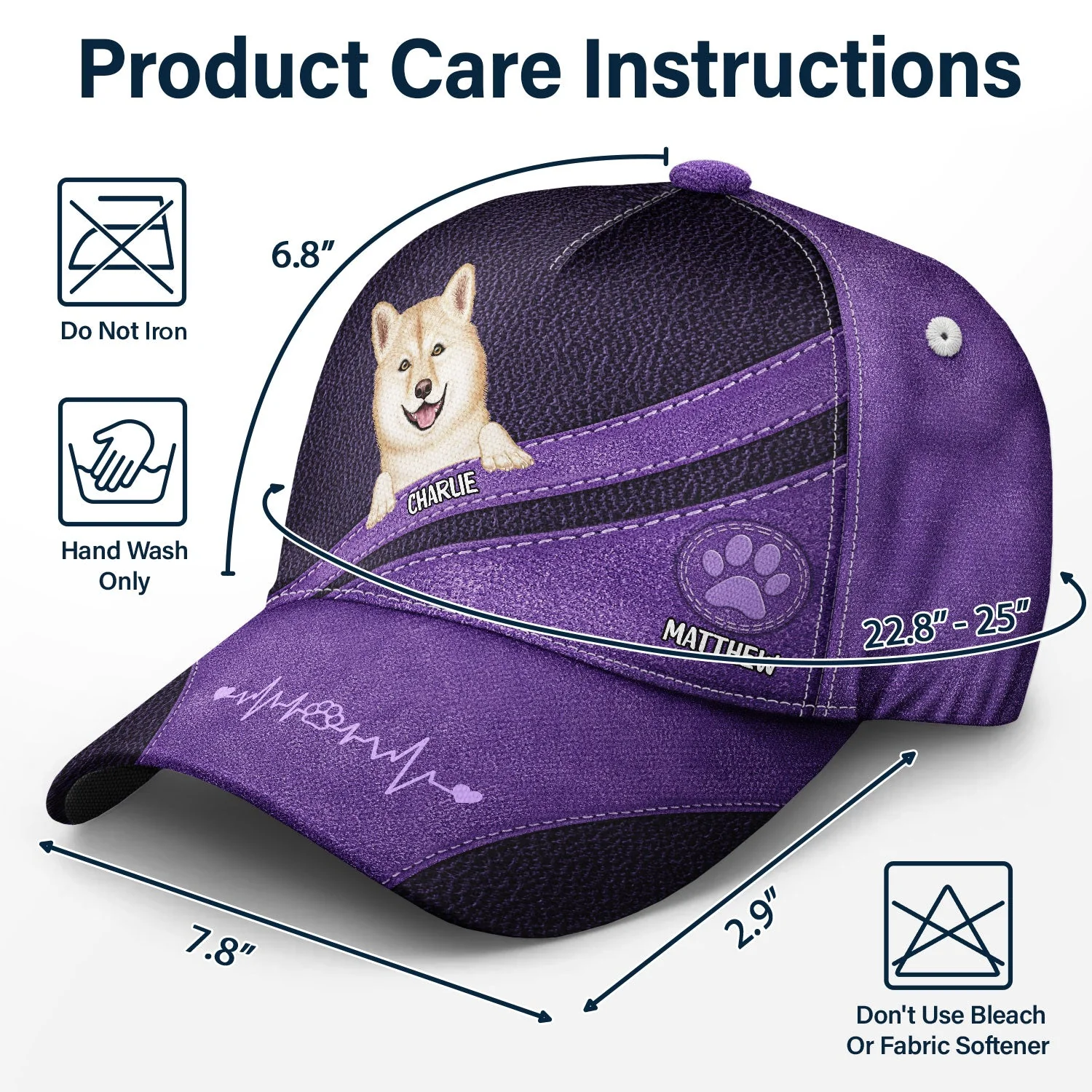 Dog Dad Dog Mom - Personalized Classic Cap - Image 6