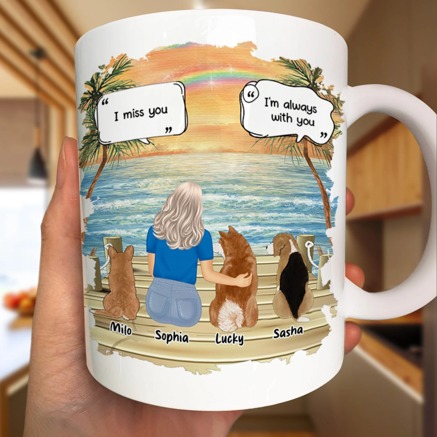 Dog Dad Forever In My Heart - Memorial Gift For Dog Lovers - Personalized Mug - Image 3