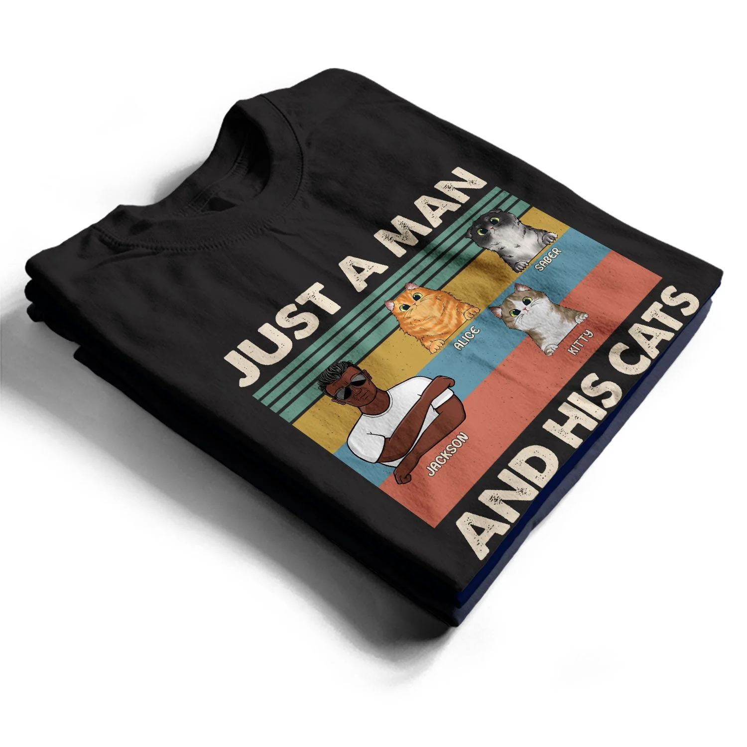 Dog Dad Just A Man & His Dogs - Gift For Pet Dad, Pet Lovers - Personalized Custom T Shirt - Image 2