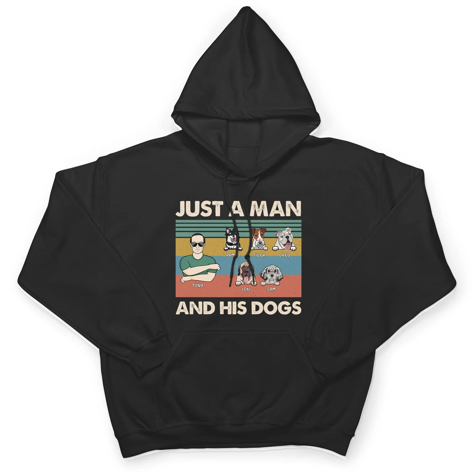 Dog Dad Just A Man & His Dogs - Gift For Pet Dad, Pet Lovers - Personalized Custom T Shirt - Image 4